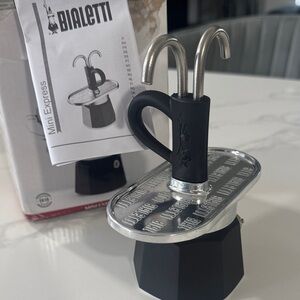 Bialetti Mini Express Stovetop Espresso Maker - Black & Silver